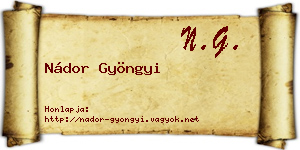 Nádor Gyöngyi névjegykártya